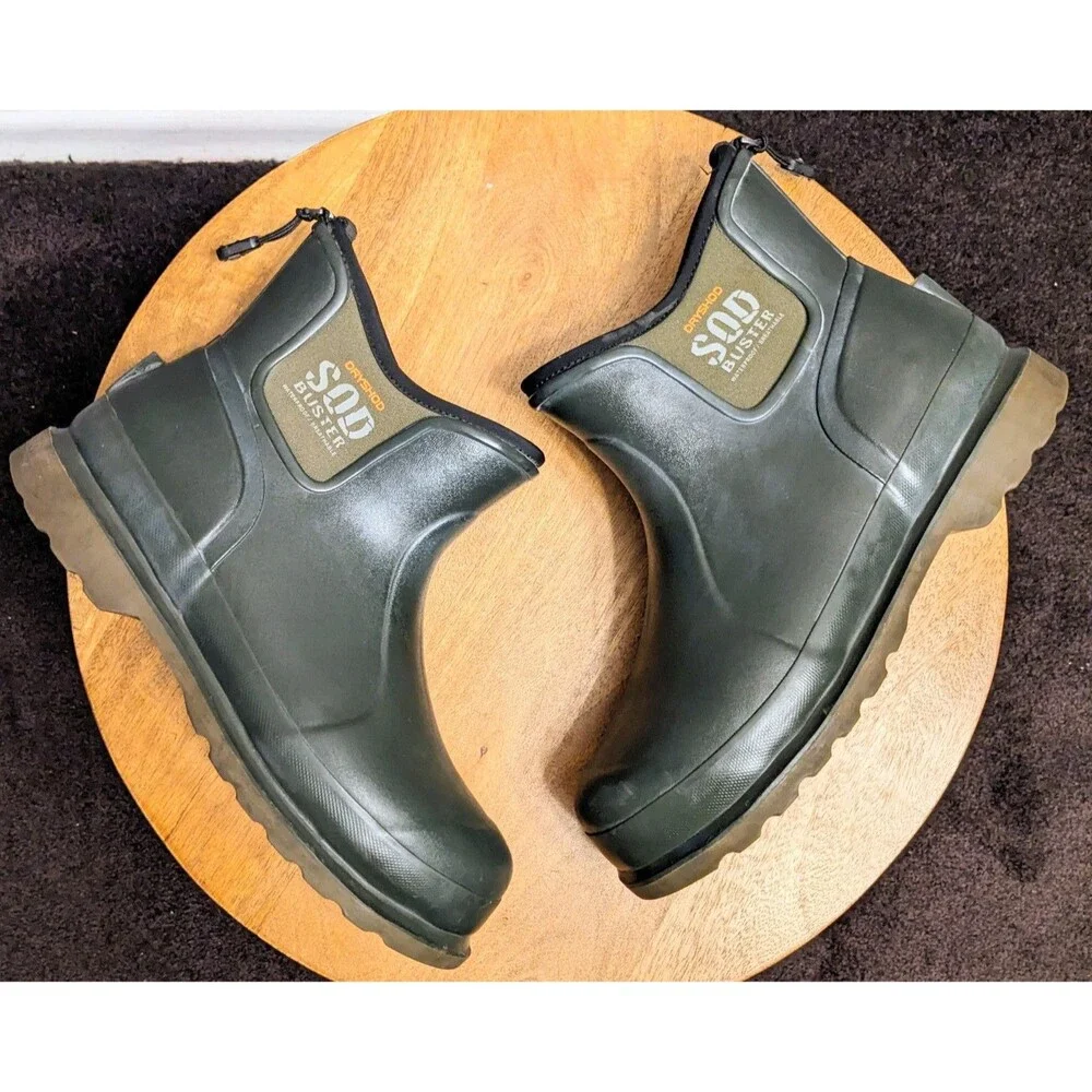Dryshod Men's 9/9.5 Sodbuster Ankle Boots Green Waterproof Oil Slip Resistant